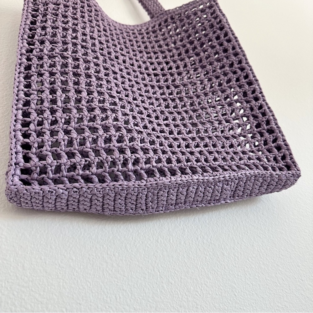 Prada “Lily” Purple Raffia Embroidered Logo Tote Shoulder Bag - Picture 5 of 12